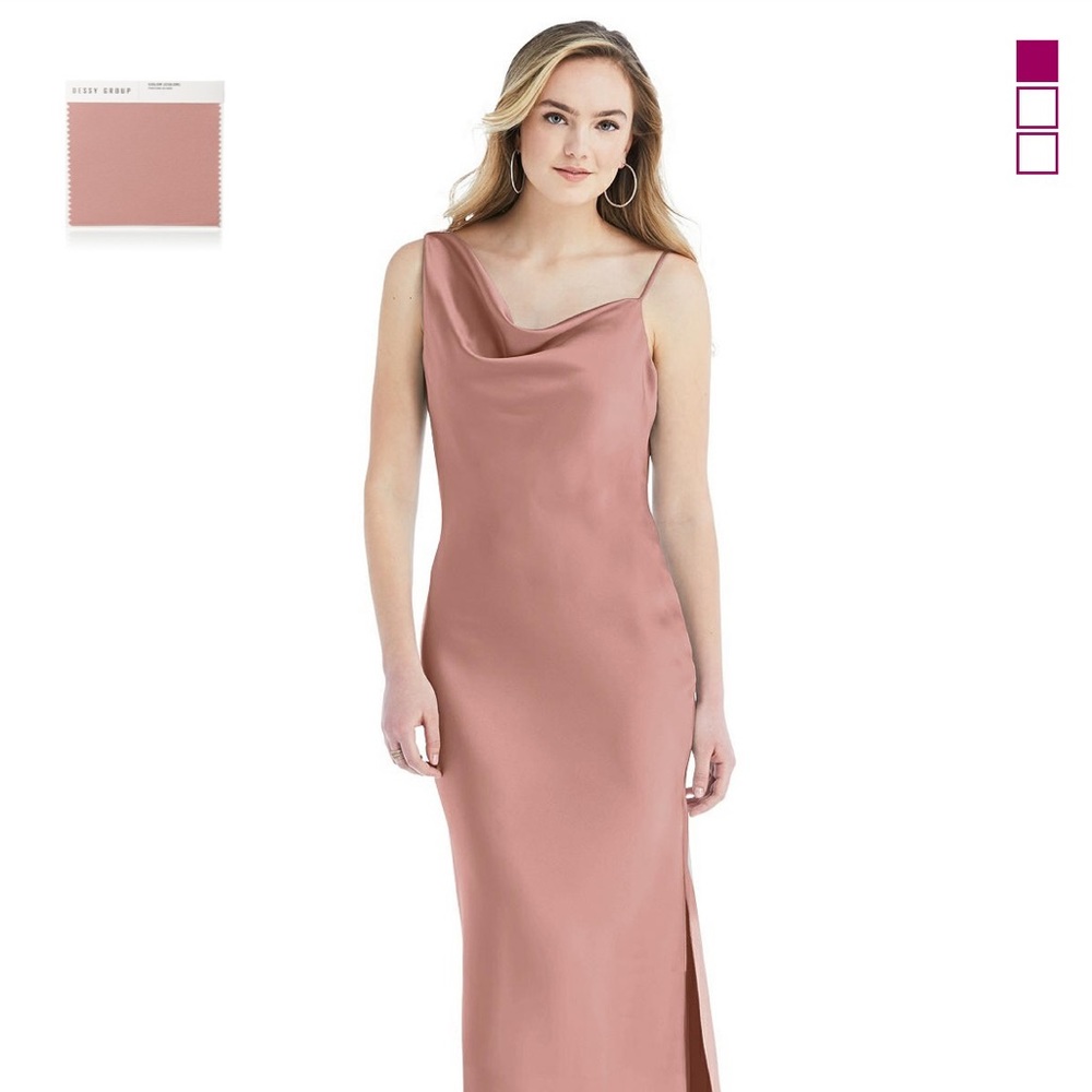 Bella Bridesmaids Desert Rose Satin Dress